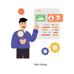 Web Tasting concept vector illustration. Web Hosting isolated On white Background.      