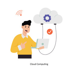 Cloud Computing concept vector illustration. Web Hosting isolated On white Background.      