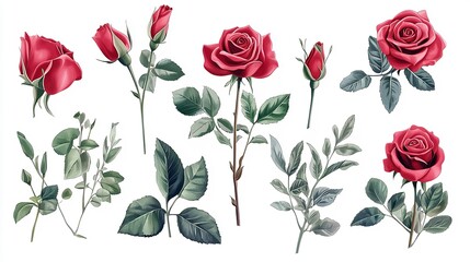 A romantic arrangement of red roses, hearts, and ribbons, perfect for expressing love and affection on special occasions.