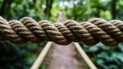 Fototapeta premium A rope with a knot hanging from its end, suitable for outdoor or adventure scenarios
