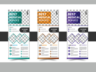 Professional health care and medical agency roll up design, standee banner template, Minimal x Banner design.