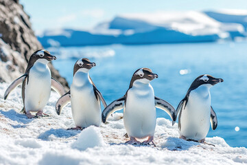 Fototapeta premium two penguins in polar regions