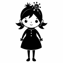Christmas Cute Kids Little girl Black silhouette