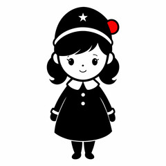 Christmas Cute Kids Little girl Black silhouette