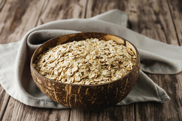 Oatmeal Breakfast Bowl Organic Granola Healthy Diet Vegetarian Nutrition Snack Protein Natural Food Grain Seed