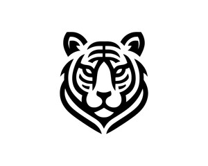 Tiger head, tiger face, logo design vector template. Black and white tiger logo vector illustration.
