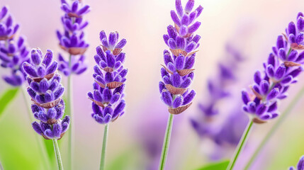 Naklejka premium Soft Lavender Petals in Natural Macro Shot with Gentle Background Blur Effect