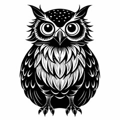Christmas Kids Owl Black silhouette