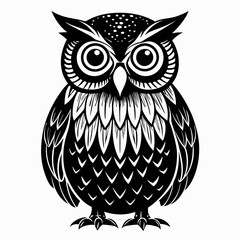 Christmas Kids Owl Black silhouette