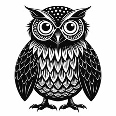 Christmas Kids Owl Black silhouette