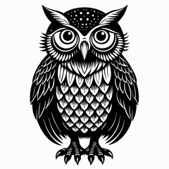 Christmas Kids Owl Black silhouette