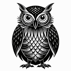 Christmas Kids Owl Black silhouette