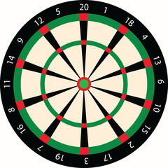 Aiming Dart Board Target Game with illustrator