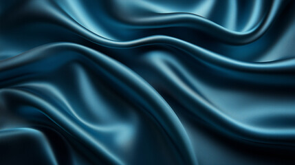 Obraz premium Dark Teal Green Silk Satin with Soft Folds for Luxury Background and Special Occasions