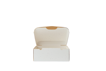 Empty white box with lid, ideal for packaging and storage
