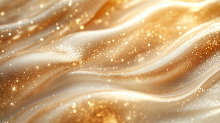 Golden Shimmering Abstract Background with Flowing Texture for Luxury and Celebration Themes