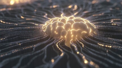 Conceptual digital brain glowing with advanced neural network connections Illustration of deep learning processes in artificial intelligence frameworks