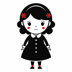 Cute Christmas Little Girl Black silhouette