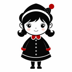 Cute Christmas Little Girl Black silhouette
