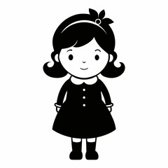 Cute Christmas Little Girl Black silhouette