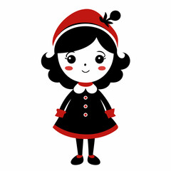 Cute Christmas Little Girl Black silhouette