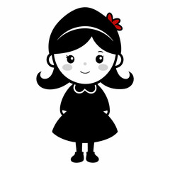 Cute Christmas Little Girl Black silhouette