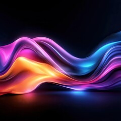 Naklejka premium Bright flowing shapes creating a sense of movement, kinetic energy captured in design, a concept of dynamic motion is beautifully displayed.