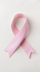 Cancer awareness. Pink ribbon symbolizing awareness and support for breast cancer initiatives.