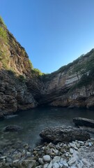 mountain river and rocks