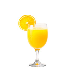 Refreshing Orange Juice: A Vibrant, Sunlit Glass isolated on transparent background. generative ai