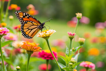 Fototapeta premium a monarch butterfly on a flower