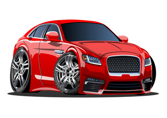 Cartoon vector car isolated on white background