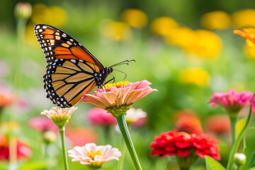 Fototapeta premium a monarch butterfly on a flower