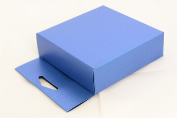 blue paper gift boxes on white background