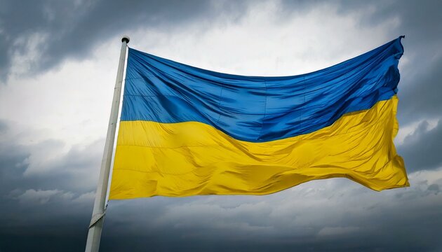 Ukrainian freedom national flag waving for democracy and strong western values