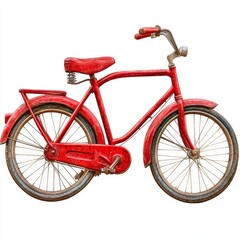 Bicycle Isolated on White Background: Transportation, Outdoor Recreation, Eco-Friendly Travel, Minimalist Design