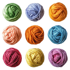 Colorful Yarn Balls Collection Isolated on transparent Background Image