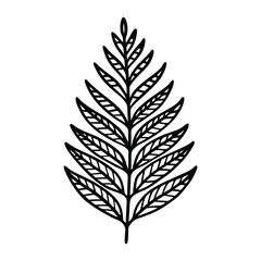 Obraz premium A fern leaf line art illustration.eps