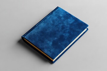 Rich blue velvet cover on book creates an elegant and sophistica