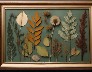 herbier original dans un cadre en ia