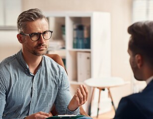 rendez-vous chez un psy, entrevue et soin en cabinet en ia. entretien entre deux personnes