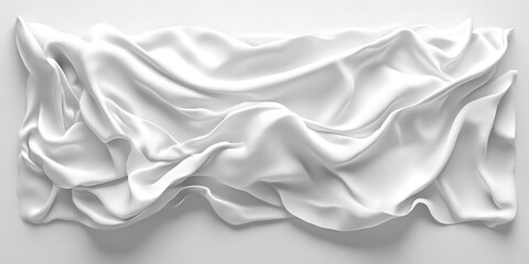 Fototapeta premium Draped white fabric with soft folds and wrinkles, creating elegant curves and textures.