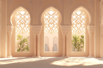 Fototapeta premium Elegant Arabian Palace Interior Design