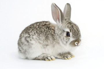 Fototapeta premium A small rabbit sitting on a white surface