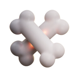 3d illustration two smooth bones cross forming an X shape 2