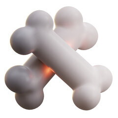 3d illustration two smooth bones cross forming an X shape 4