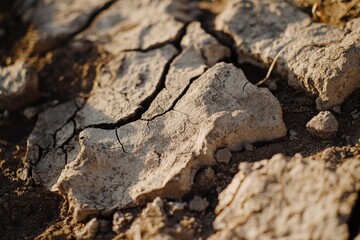 A close-up view of a rock buried in the earth