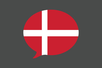 Obraz premium Denmark flag with massage sign, Denmark flag vector graphic, Denmark country flag is a symbol of freedom, National Denmark flag, vector illustration 