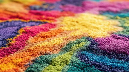 Obraz premium Close-up shot of a colorful rug on the floor, perfect for interior design or decor inspiration