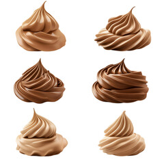 Delicious Chocolate Whipped Cream Dessert Isolated on transparent Background